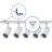 Bright Choice Kompletny zestaw 1-Fazowy Rail L 1,5 x 1,5 Metr Valkoinen | incl. 5x Spot + GU10 2700K 3W Ściemnianie + Zaślepka, Złącze Zasilania i L -Złącze