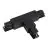 3 phase T-connector V earth left - Black