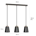Emibig Lampa Wisząca Bolero Stal Czarny | Nadaje Się Do 3x E27 - Max 15W